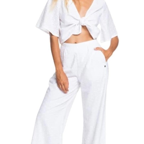 NWT Roxy long escape crop top in Snow White XL - Picture 3 of 8